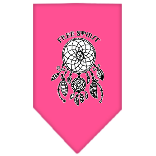 Free Spirit Screen Print Bandana Bright Pink Small